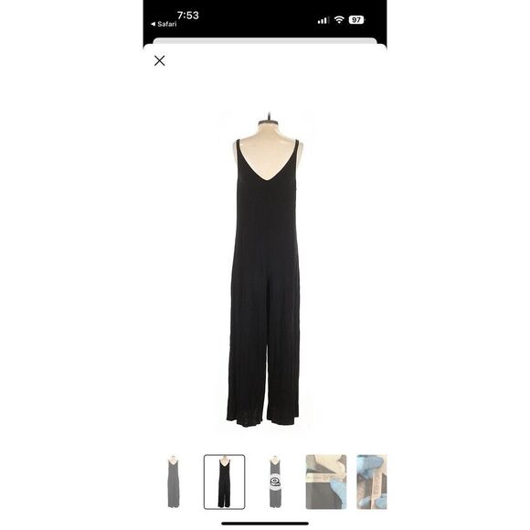 Athleta Black Nighttime Bliss Sleep Romper 1 piece Jumpsuit PJ Medium maternity - Picture 3 of 7